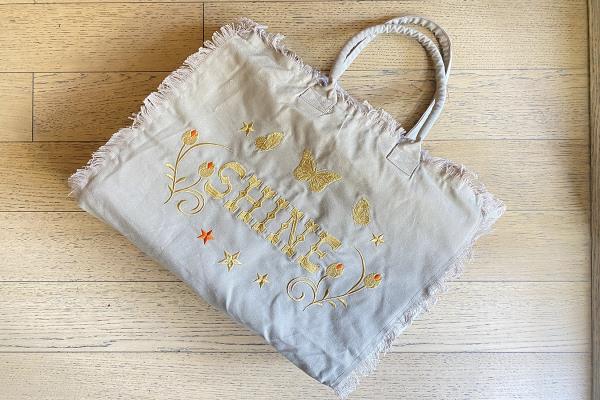 Shine Beige Shopping Bag